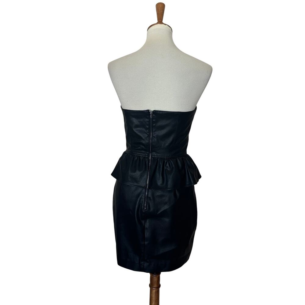 Shoshanna Black Faux Leather Mini Dress SMALL Cocktail Party Designer $365 - Picture 8 of 11